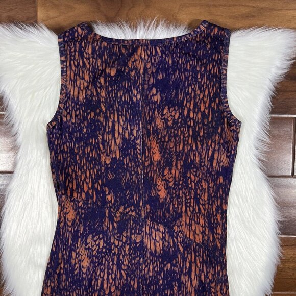 Peruvian Connection Size Small Patterned Sleeveless Faux Wrap Dress - Picture 9 of 10